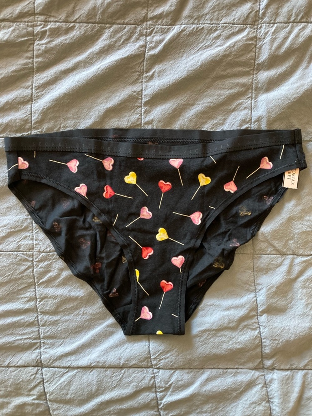 NWT Victoria’s Secret Black Lollipop Print Bikini Panties Medium
